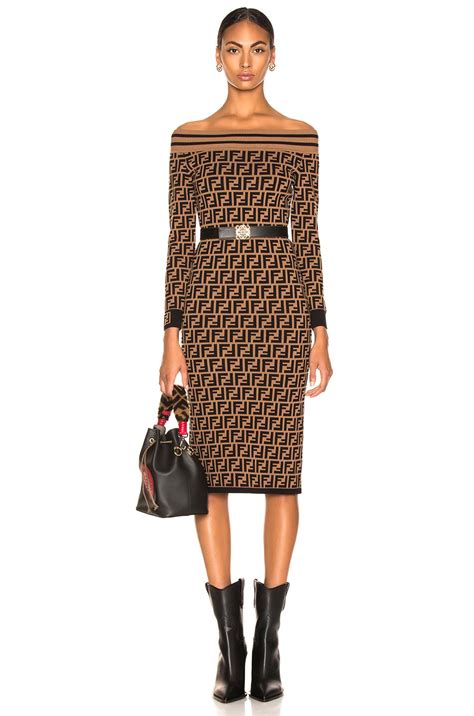 fendi off the shoulder leopard dress|Fendi hats for women.